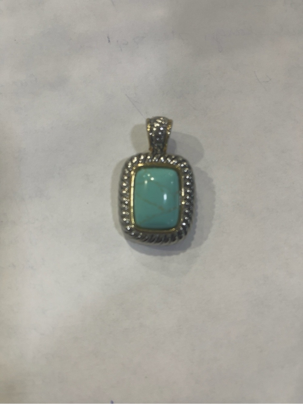 Silver Turquoise Pendant Necklace - Elegant Blue Stone Accent